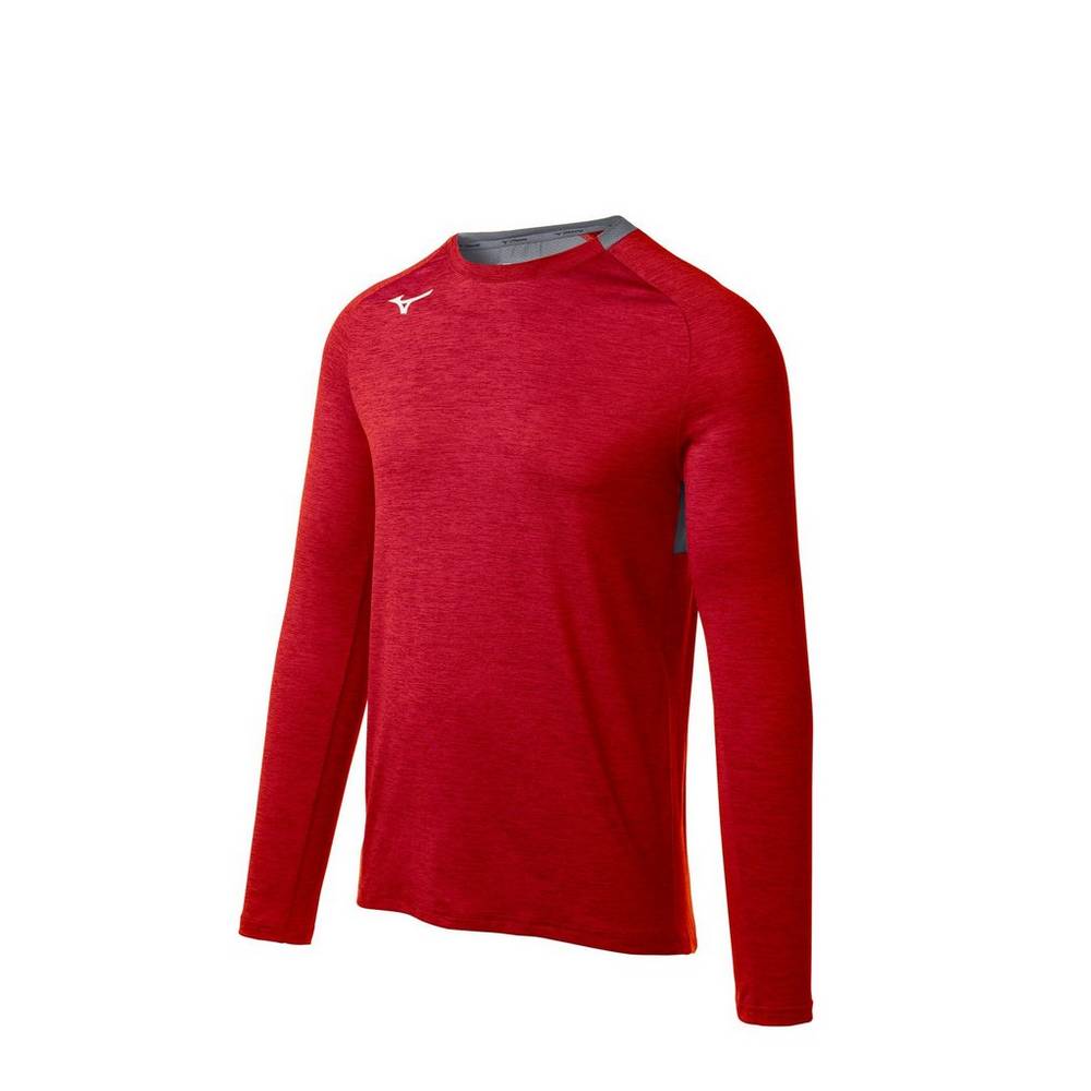 Sudaderas Mizuno Alpha Long Sleeve Hombre Rojas España LRQC-90325